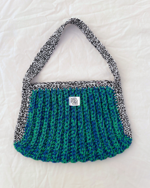 Blue–Green Crochet Purse