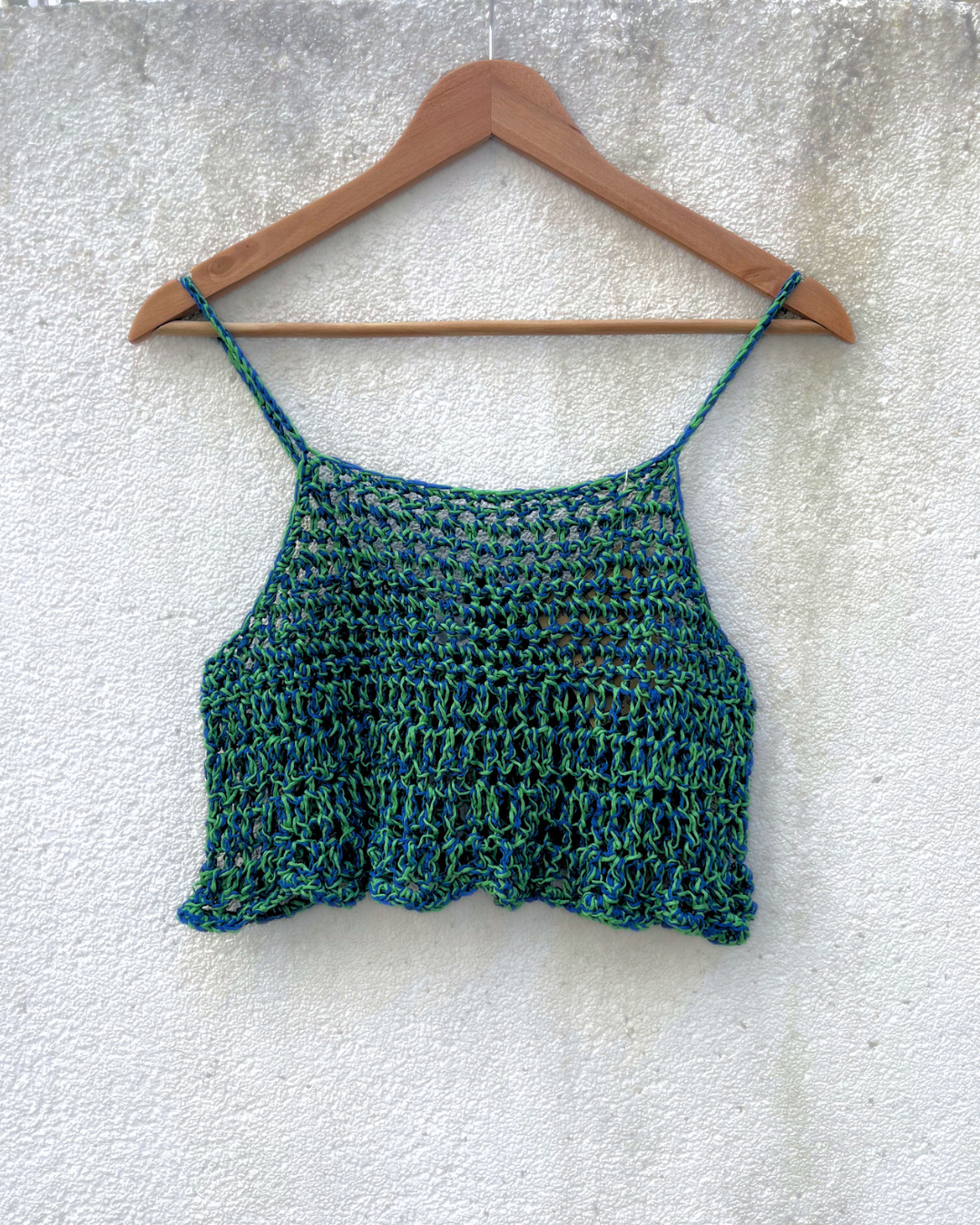 Blue-Green Sleeve + Tie Top Set