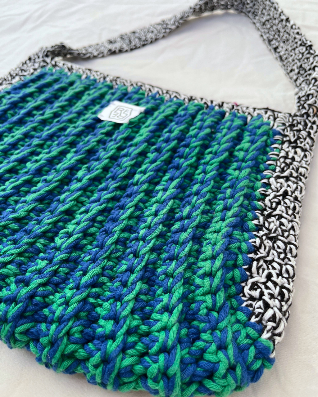 Blue–Green Crochet Purse