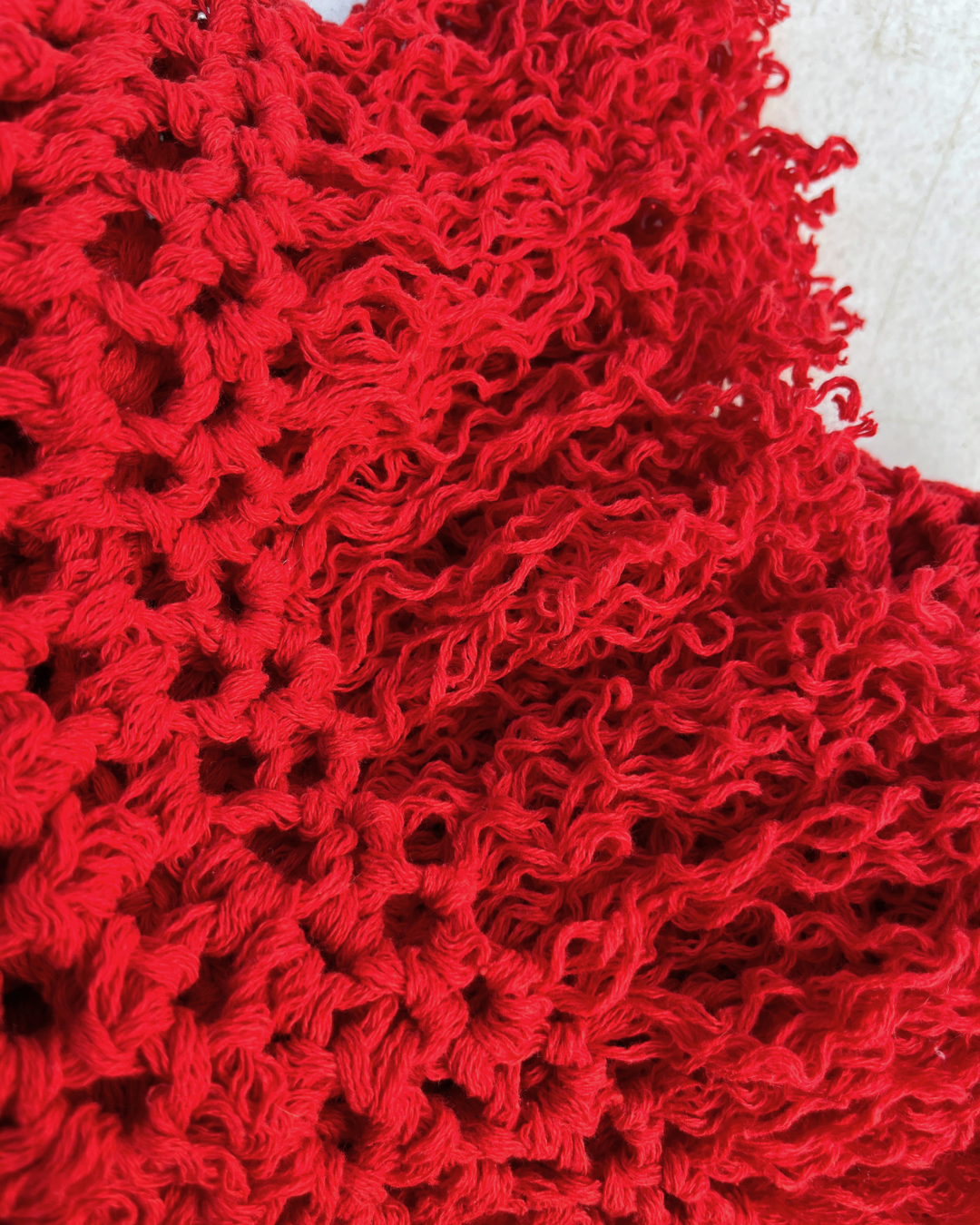 Red Fringe Crochet Vest