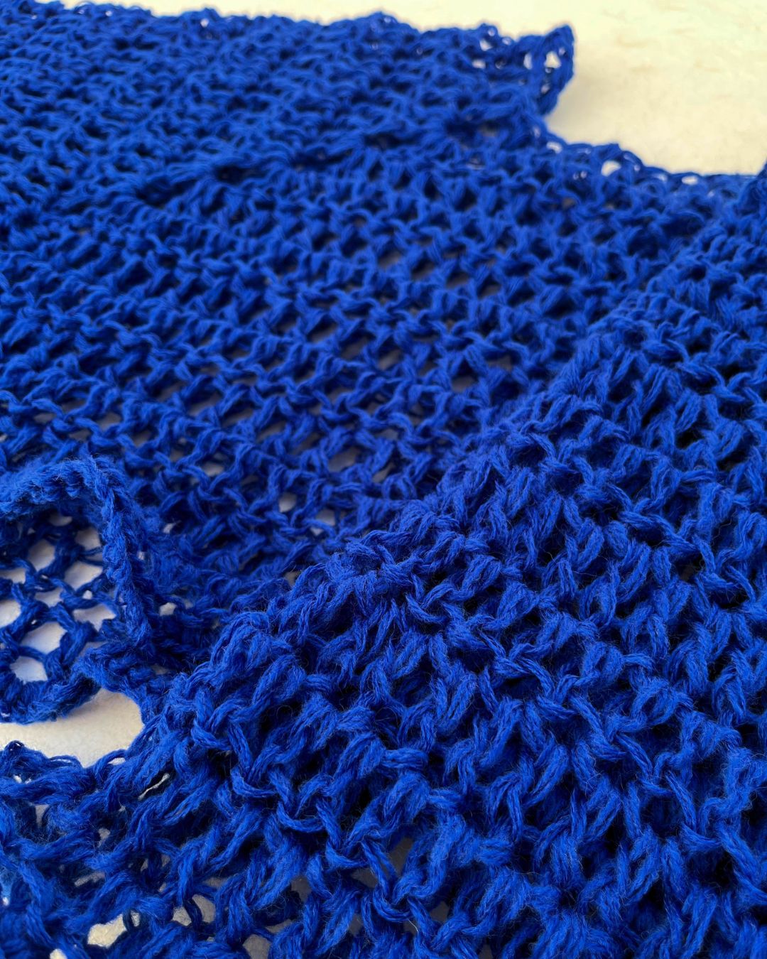 Crochet Mesh Top in Blue