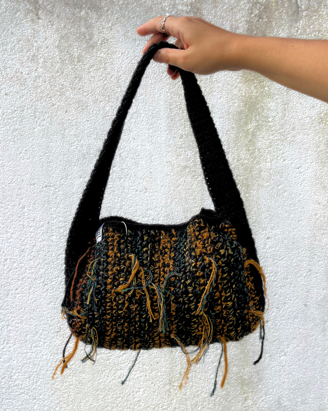 Mustard-Green Crochet Purse