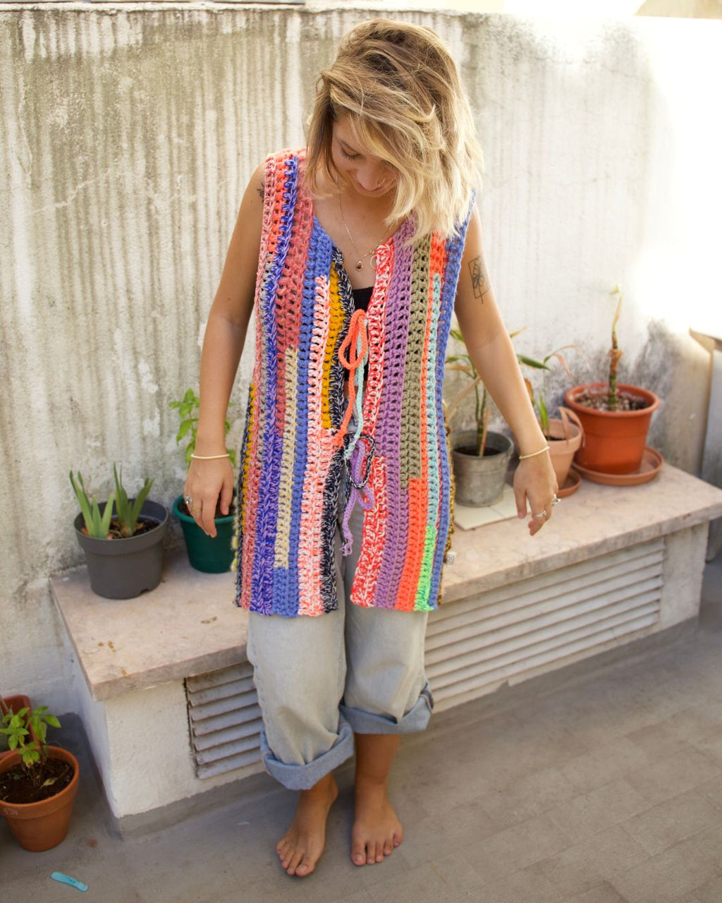 Crochet Front-Tie Vest