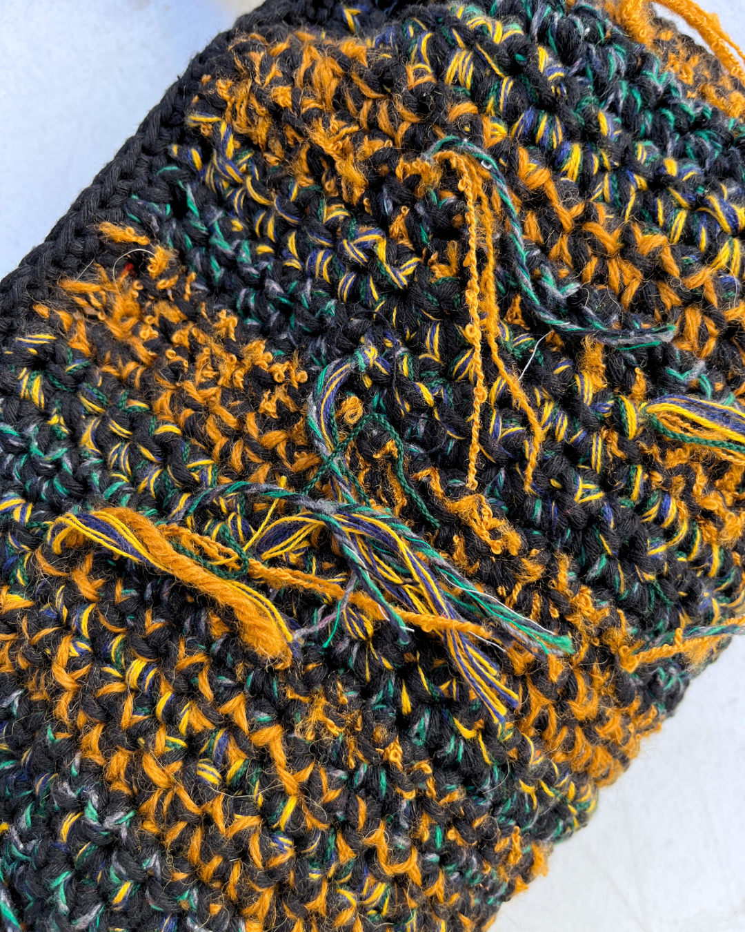 Mustard-Green Crochet Purse