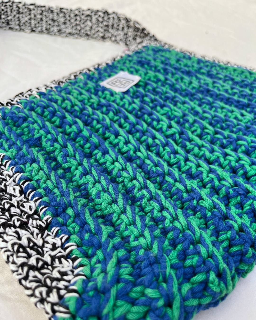 Blue–Green Crochet Purse