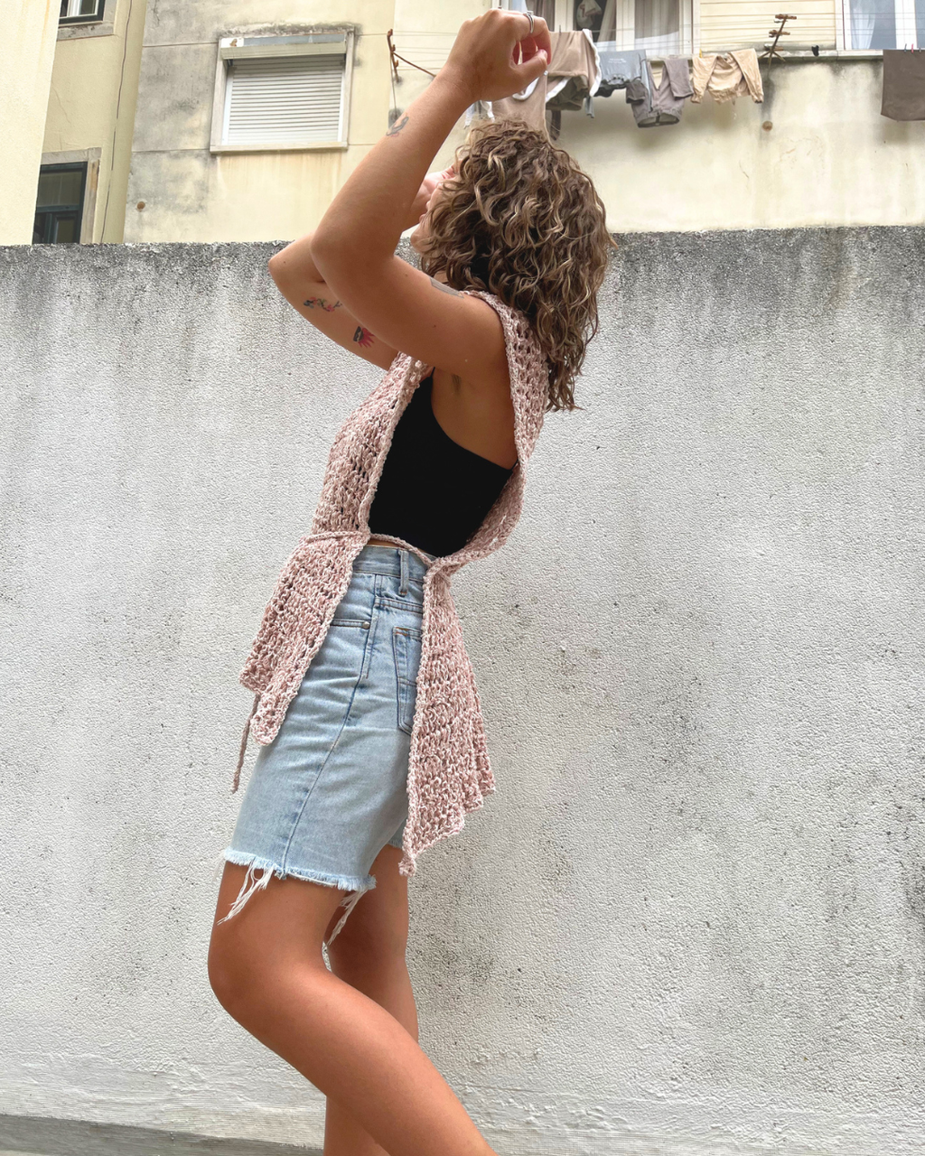 Crochet Mesh Tie Vest